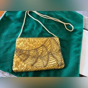 Gold Beaded Women's Bag